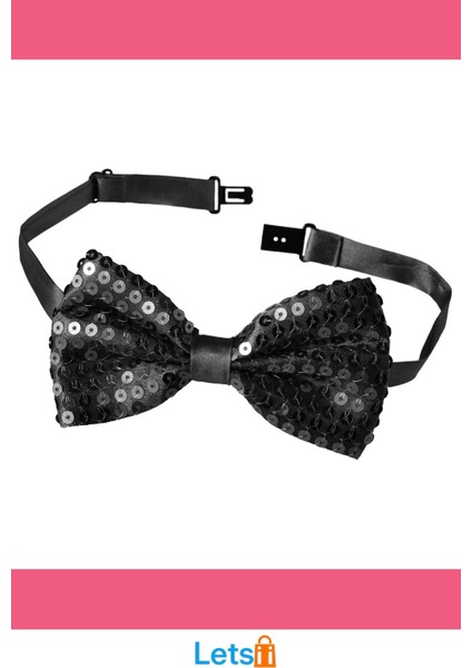 Şık Siyah Payetli Pullu Papyon modelleri