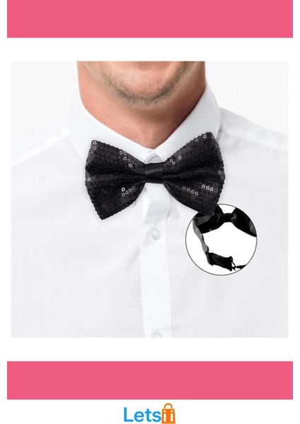 Şık Siyah Payetli Pullu Papyon fırsatları