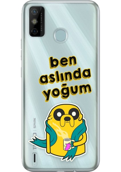 Tecno Spark 6 Go Uyumlu Kılıf Desenli Baskılı Silikon Ben Aslında Yoğum