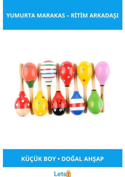 Yumurta Şeklinde Eğlenceli Doğal Marakas