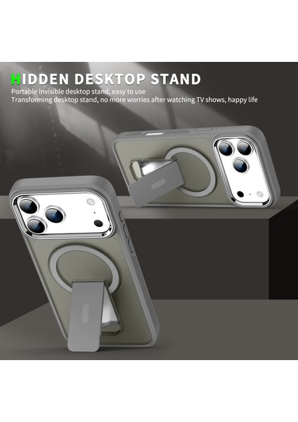 iPhone 17 Pro Için Manyetik Standlı Kılıf, Magsafe ile Uyumlu, Mat Arka, Darbeye Dayanıklı Telefon Kılıfı, Mavi (Yurt Dışından) fırsatları