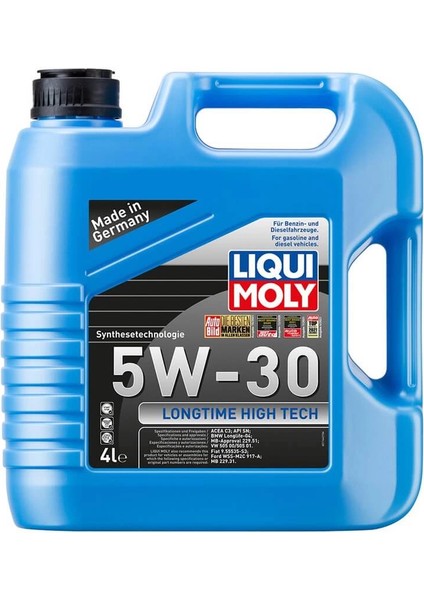 5W30 Motor Yağı Dpf'li Sentetik Long Tıme Hıgh Tech 4 Litre Üretim Yılı 2025 (1144)