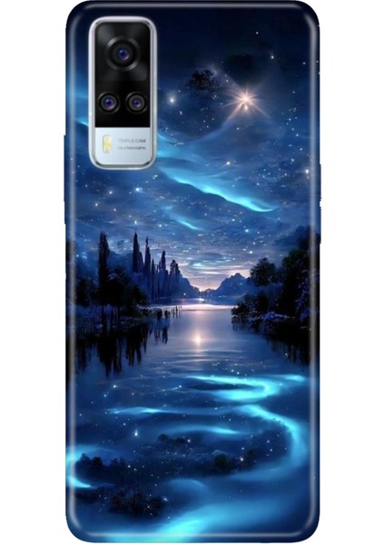 Vivo Y51 Uyumlu Kılıf Resimli Desenli Silikon Gece Yarısı