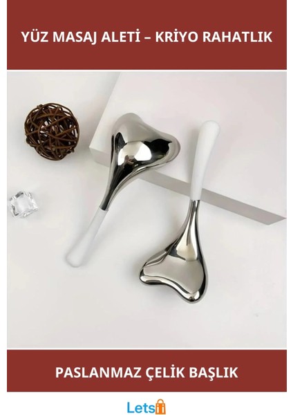 Soğutma Başlıklı Paslanmaz Çelik Yüz Masaj Aleti