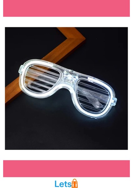 Beyaz LED Işıklı Neon Parti Gözlüğü 3 Modlu modelleri