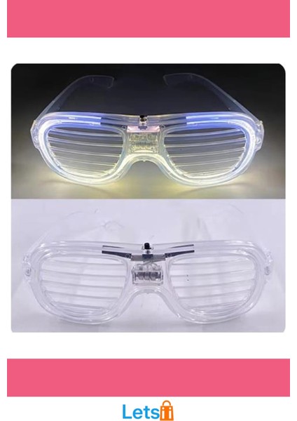 Beyaz LED Işıklı Neon Parti Gözlüğü 3 Modlu fırsatları