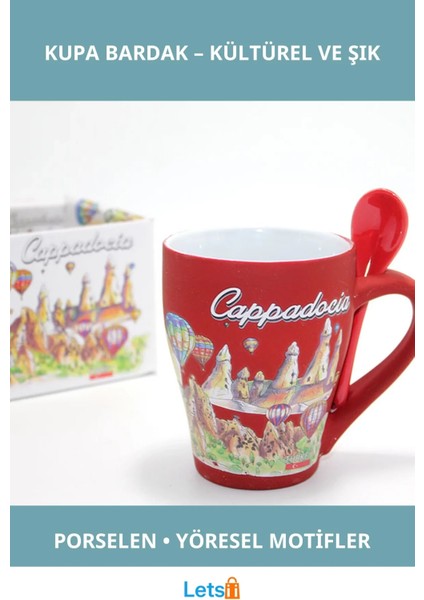 Yöresel Motifli Porselen Tekli Kupa Bardak