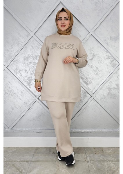 Kadın Taş Baskı Detaylı Tesettür Takım modelleri