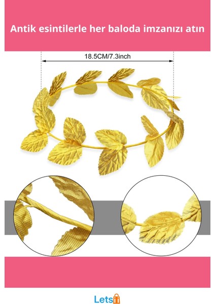 Altın Yapraklı Roma Bizans Sezar Tacı Kostüm Aksesuarı fiyatları