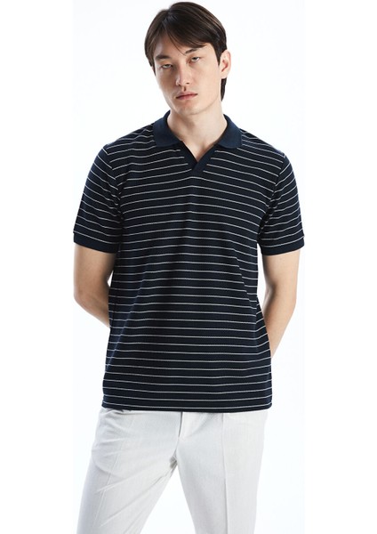 Yeni Sezon Polo Yaka Kısa Kollu Çizgili Erkek Tişört