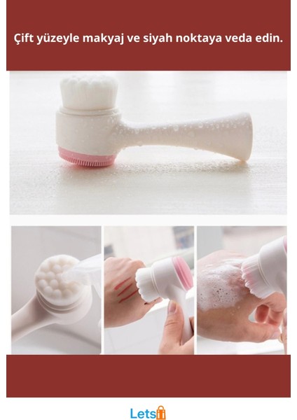 Çift Taraflı Yumuşak Temizleme Fırçası Makyaj Yüz Temizleme Aleti fiyatları