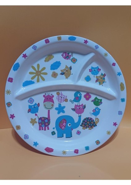 21 cm Üç Bölmeli Sevimli Hayvanlar Figürlü Mama Tabağı Eğlenceli Tabak fiyatları