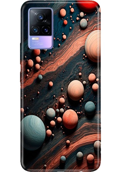 Vivo V21E Uyumlu Kılıf Resimli Desenli Silikon Gezegen