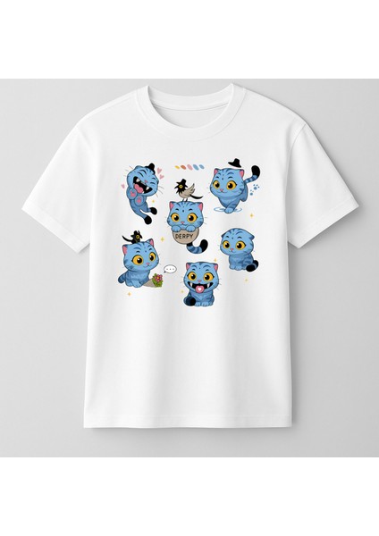 Kpop Demon Hunters Sevimli Derpy Kısa Kollu Baskılı Unisex Çocuk Tişört (4-13 Yaş)