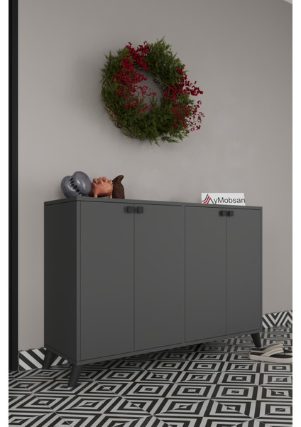 Artemis 4 Kapaklı 3 Raflı Ayakkabılık Antrasit modelleri