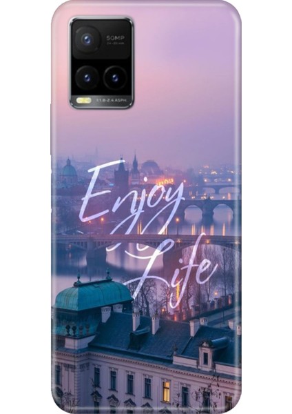 Vivo Y33S Uyumlu Kılıf Resimli Desenli Silikon Enjoy Life