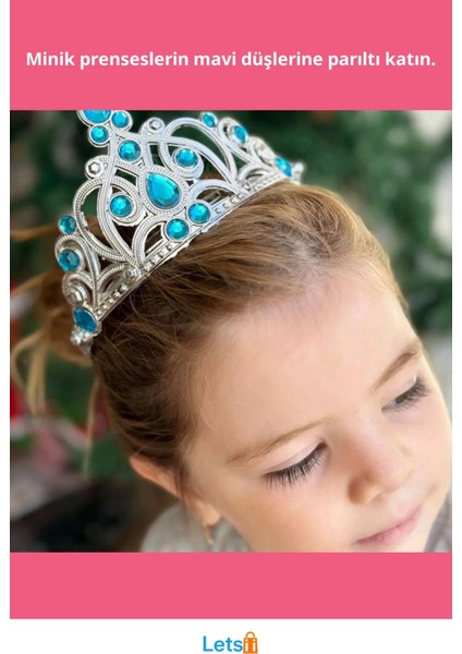 Mavi Taşlı Zarif Prenses Tacı 1 Adet fiyatları