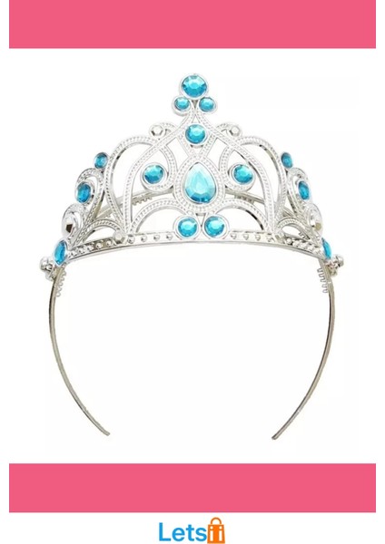 Mavi Taşlı Zarif Prenses Tacı 1 Adet fırsatları