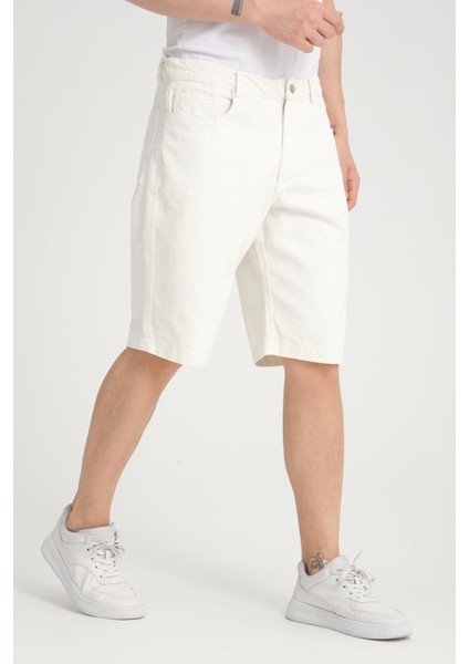 R-4387 Fermuarlı Yıkamalı Kot Şort modelleri