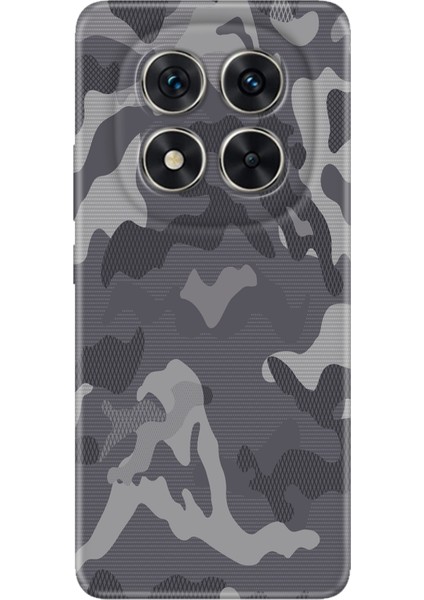 Xiaomi Redmi Note 15 Pro Plus+ Kılıf Retro Art Desenli Esnek Silikon Gri Kamuflaj