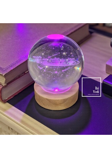 Güneş Sistemi Işıklı Kristal Küre, LED Aydınlatmalı Masaüstü Dekor, Ofis ve Ev Hediyesi Gezegenler fiyatları