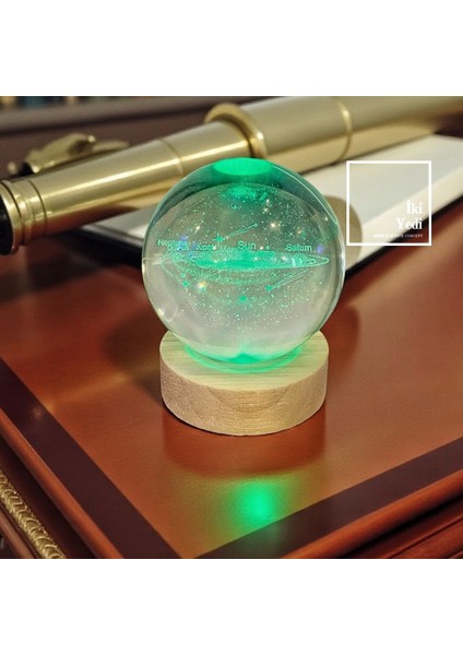 Güneş Sistemi Işıklı Kristal Küre, LED Aydınlatmalı Masaüstü Dekor, Ofis ve Ev Hediyesi Gezegenler modelleri