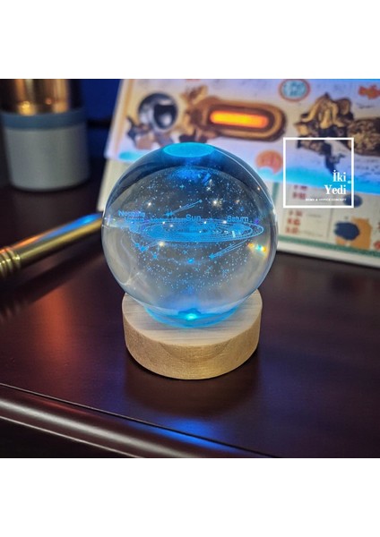 Güneş Sistemi Işıklı Kristal Küre, LED Aydınlatmalı Masaüstü Dekor, Ofis ve Ev Hediyesi Gezegenler fırsatları