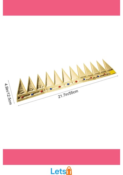 Altın Renk Yumuşak Eva Kral Kraliyet Tacı 55 cm Yetişkin ve Çocuk Uyumlu fırsatları