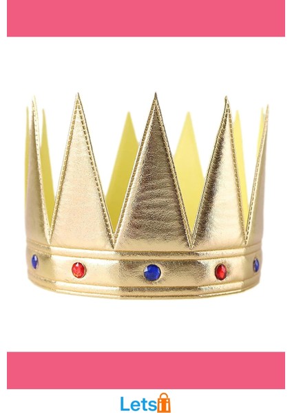 Altın Renk Yumuşak Eva Kral Kraliyet Tacı 55 cm Yetişkin ve Çocuk Uyumlu indirimleri