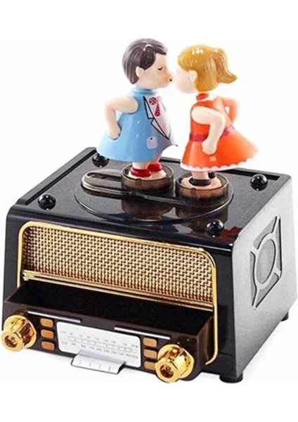 Nostaljik Radyo Tasarımlı Dans Eden Figürlü Müzik Kutusu – Dekoratif Hediyelik Müzik Kutusu (Kız Figürlü, Dönme Mekanizmalı) fiyatları