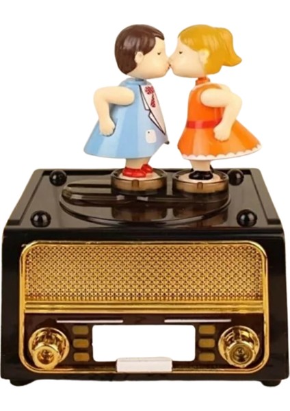 Nostaljik Radyo Tasarımlı Dans Eden Figürlü Müzik Kutusu – Dekoratif Hediyelik Müzik Kutusu (Kız Figürlü, Dönme Mekanizmalı) modelleri