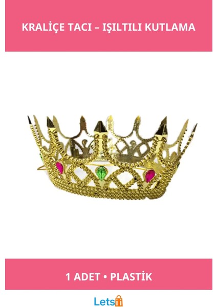 Kraliçe Parti Kutlama Tacı Tekli Taç