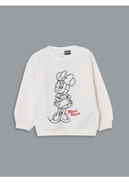 Yeni Sezon Minnie Mouse Baskılı Kız Çocuk Sweatshirt