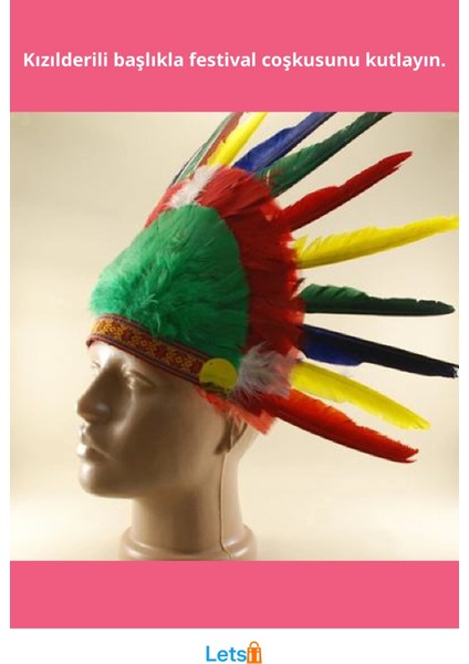 Renkli Kızılderili Başlığı Şapkası Her Kafaya Uyumlu fiyatları