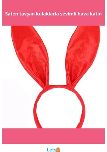 Kırmızı Saten Şekil Verilebilir Tavşan Kulak Taç fiyatları