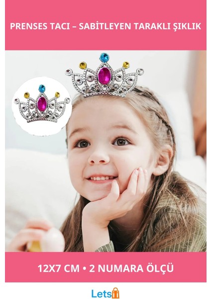 Gümüş Renkli Taraklı Prenses Tacı 2 No