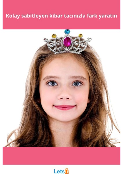 Gümüş Renkli Taraklı Prenses Tacı 2 No fiyatları