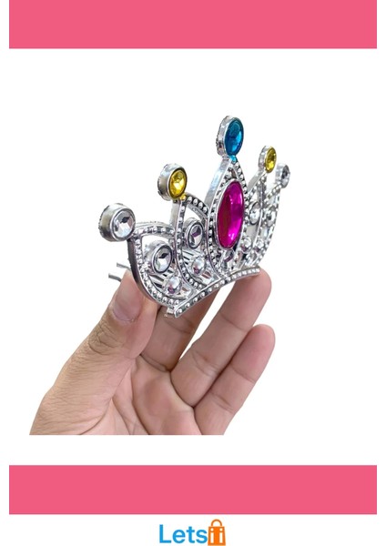 Gümüş Renkli Taraklı Prenses Tacı 2 No indirimleri