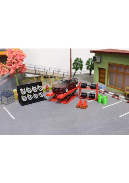 1:64 Ölçek Garaj Diorama Aksesuar Seti 2