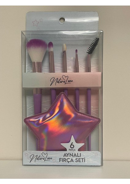 Ayna Hediyesiyle 6 Parça Makyaj Fırça Seti