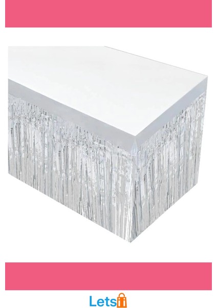 Gümüş Metalize Kendinden Yapışkanlı Masa Eteği 275X75 cm Dekoratif modelleri