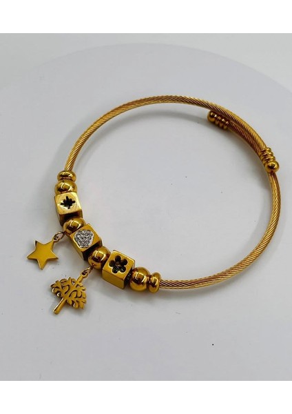 Hayat Ağacı ve Yıldız Charmlı Bileklik