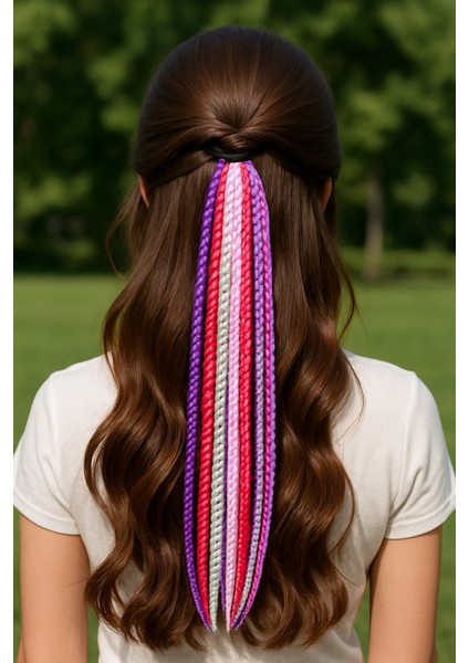 Örgülü Toka-Renkli Örgü Saç Aksesuarı-Tak Çıkar Örgü Tokası