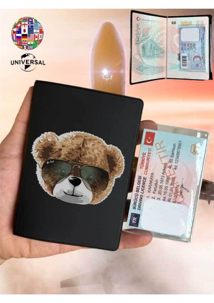Cool Bear Desenli Pürüzsüz Yüzey Deri Pasaport Kılıfı Kabı Tüm Ülke Pasaportlarına Uygun fiyatları