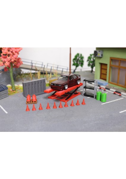 1:64 Ölçek Garaj Diorama Aksesuar Seti 3 fiyatları