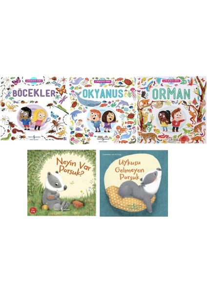 Bocekler + Okyanus+ Orman + Neyin Var Porsuk + Uykusu Gelmeyen Porsuk=(5kitap)