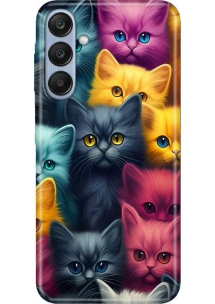 Samsung Galaxy A17 Kılıf Samsung Retro Art Desenli Esnek Silikon Kedicikler