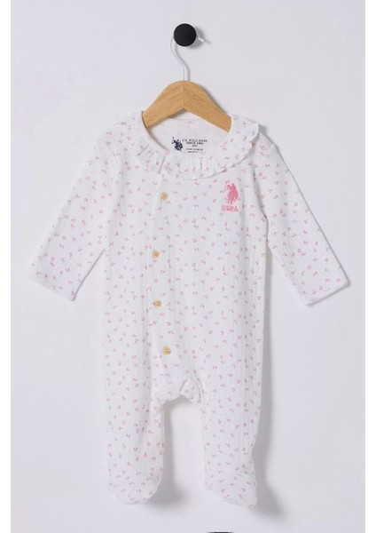 U.s Polo Bebek Tulum USB2435 Beyaz-Pembe