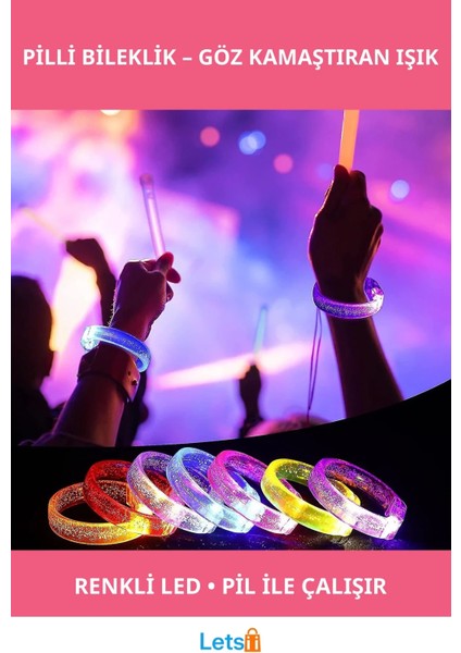 LED Işıklı Pilli Bileklik Renkli Işıklarla Tarzınıza Işıltı Katın