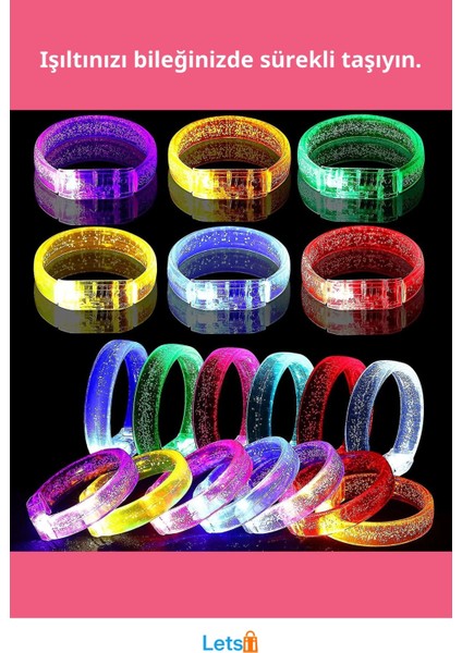 LED Işıklı Pilli Bileklik Renkli Işıklarla Tarzınıza Işıltı Katın fiyatları